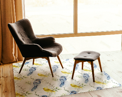 Tapis de chaise rectangulaire Oiseaux colorés