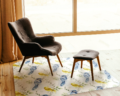 Tapis de chaise rectangulaire Oiseaux colorés