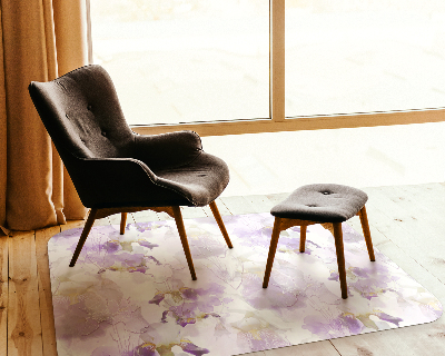 Tapis de chaise rectangulaire Aquarelle de fleurs violettes