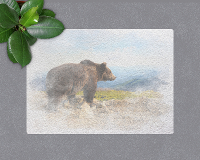 Tapis protection sol Ours aquarelle