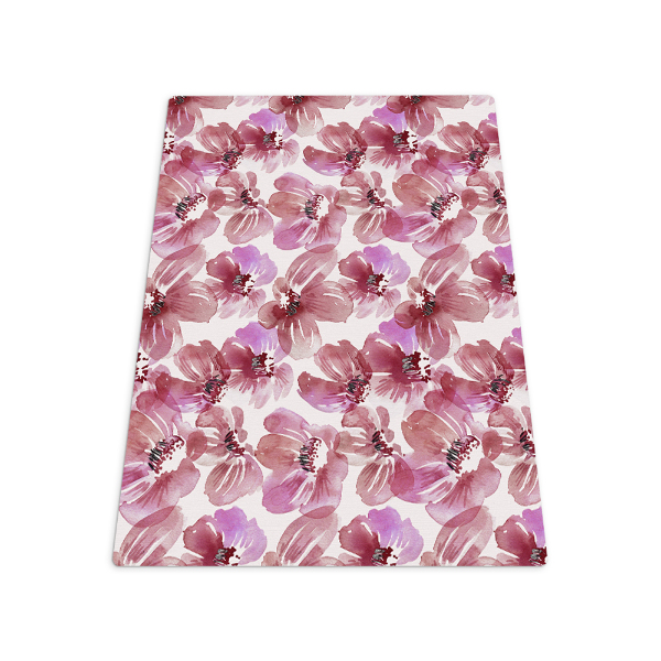 Tapis pour chaise de bureau Fleurs aquarelles colorées