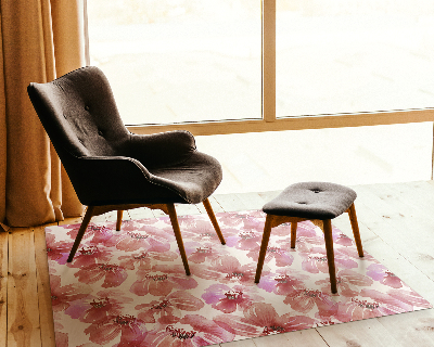 Tapis pour chaise de bureau Fleurs aquarelles colorées