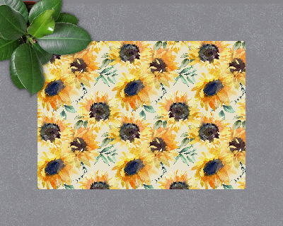 Tapis de chaise rectangulaire Tournesols dorés