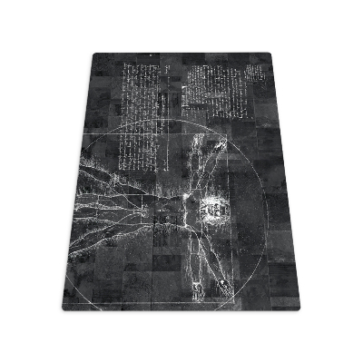 Tapis de chaise rectangulaire L'homme de vitruve
