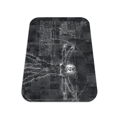 Tapis de chaise rectangulaire L'homme de vitruve