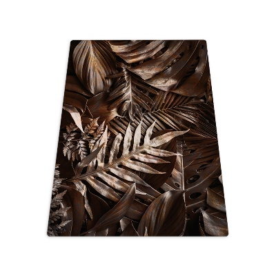 Tapis de chaise rectangulaire Feuilles de métal