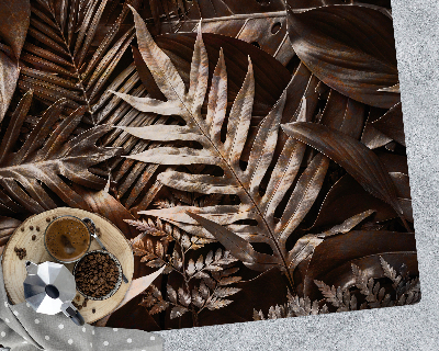 Tapis de chaise rectangulaire Feuilles de métal