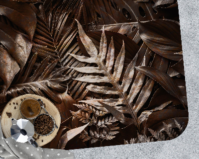 Tapis de chaise rectangulaire Feuilles de métal