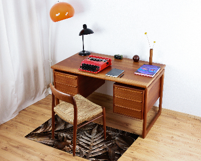 Tapis de chaise rectangulaire Feuilles de métal