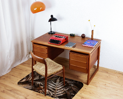 Tapis de chaise rectangulaire Feuilles de métal