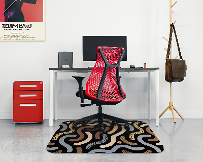 Tapis pour chaise de bureau Gribouillis aux amandes
