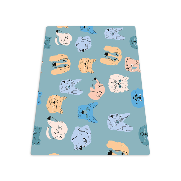 Tapis de chaise rectangulaire Chiens et chats