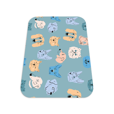 Tapis de chaise rectangulaire Chiens et chats