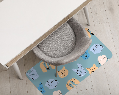 Tapis de chaise rectangulaire Chiens et chats
