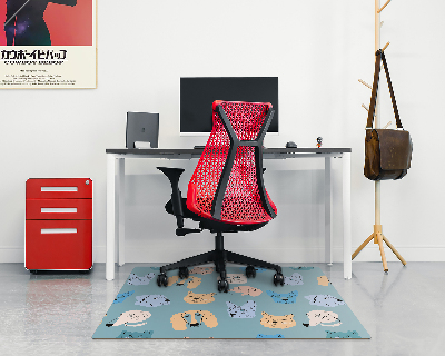 Tapis de chaise rectangulaire Chiens et chats