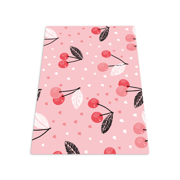 Tapis de chaise rectangulaire J'aime les cerises