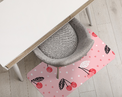 Tapis de chaise rectangulaire J'aime les cerises