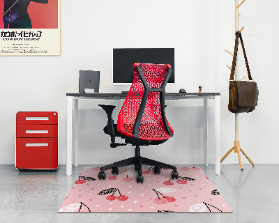 Tapis de chaise rectangulaire J'aime les cerises