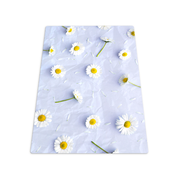 Tapis bureau rectangulaire Marguerites blanches