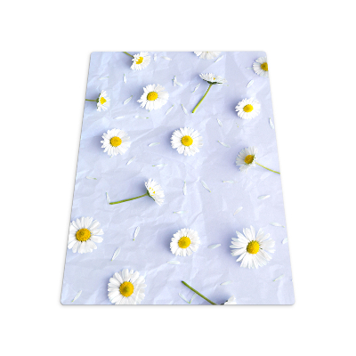 Tapis bureau rectangulaire Marguerites blanches