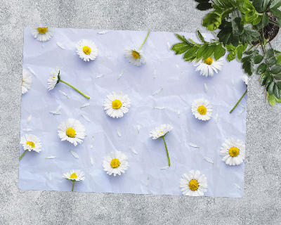 Tapis bureau rectangulaire Marguerites blanches