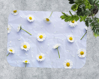 Tapis bureau rectangulaire Marguerites blanches