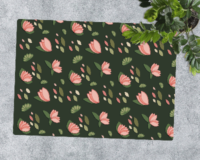 Tapis protection sol Nénuphars roses