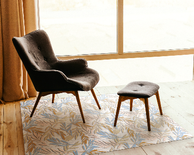 Tapis pour chaise de bureau Feuilles pastel