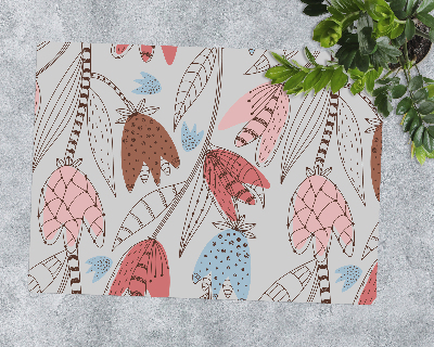 Tapis de chaise rectangulaire Contour des fleurs