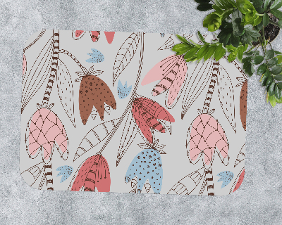 Tapis de chaise rectangulaire Contour des fleurs