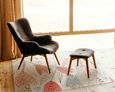 Tapis de chaise rectangulaire Contour des fleurs