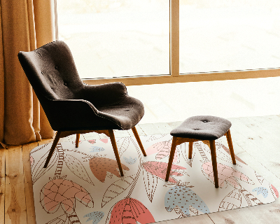 Tapis de chaise rectangulaire Contour des fleurs