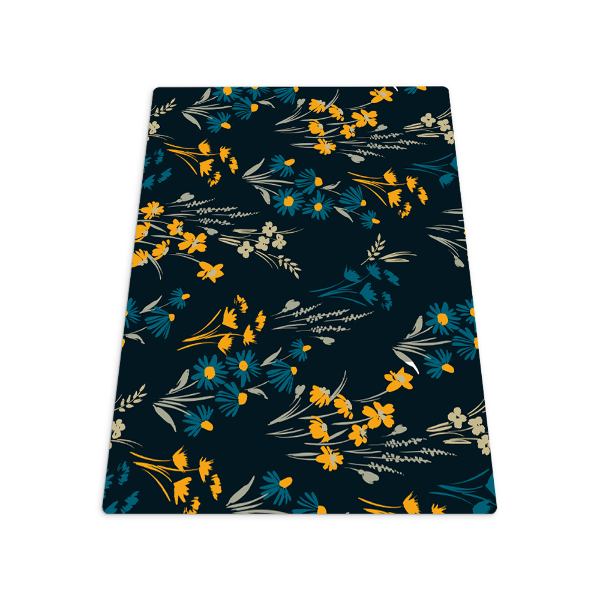 Tapis pour chaise de bureau Motif floral foncé