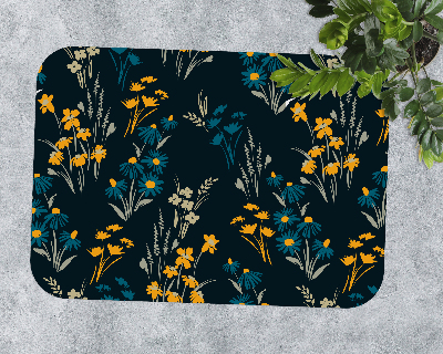 Tapis pour chaise de bureau Motif floral foncé