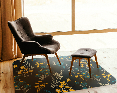 Tapis pour chaise de bureau Motif floral foncé