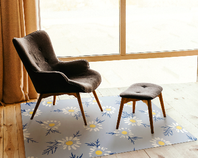 Tapis pour chaise de bureau Motifs de marguerites
