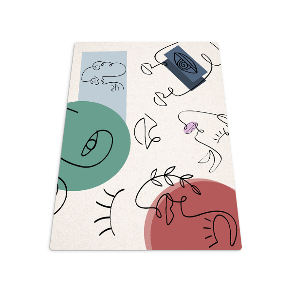 Tapis bureau rectangulaire Caractéristiques du visage d'une femme