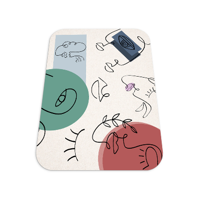 Tapis bureau rectangulaire Caractéristiques du visage d'une femme