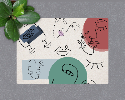 Tapis bureau rectangulaire Caractéristiques du visage d'une femme