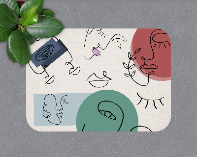 Tapis bureau rectangulaire Caractéristiques du visage d'une femme