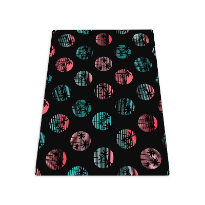 Tapis bureau rectangulaire Palmiers rétro