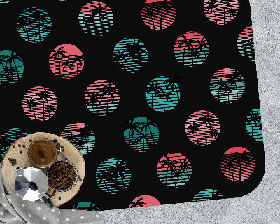 Tapis bureau rectangulaire Palmiers rétro