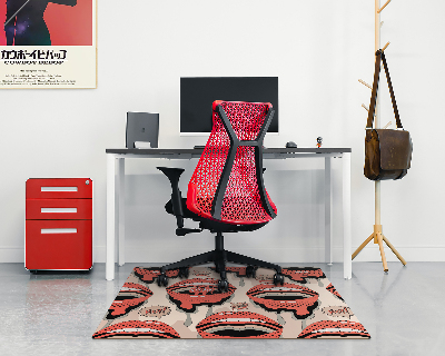 Tapis pour chaise de bureau Lèvres rétro