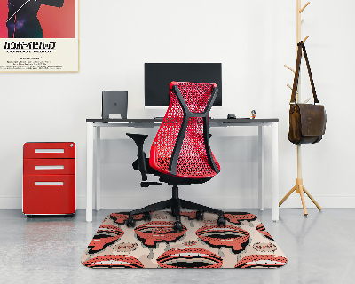 Tapis pour chaise de bureau Lèvres rétro