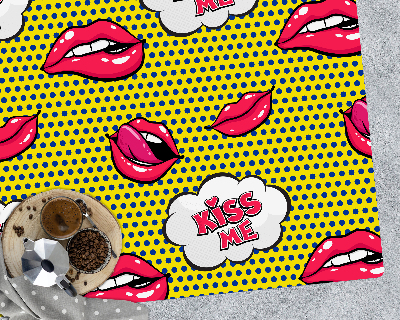 Tapis protection sol Lèvres rouges à lèvres