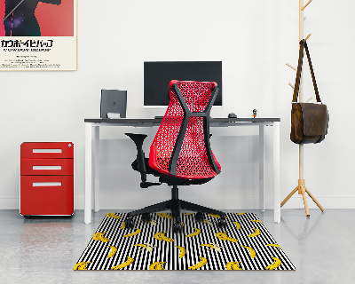 Tapis bureau rectangulaire Bananes sur les rayures