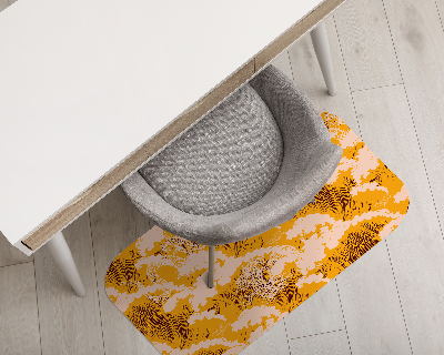Tapis bureau rectangulaire Vagues japonaises jaunes