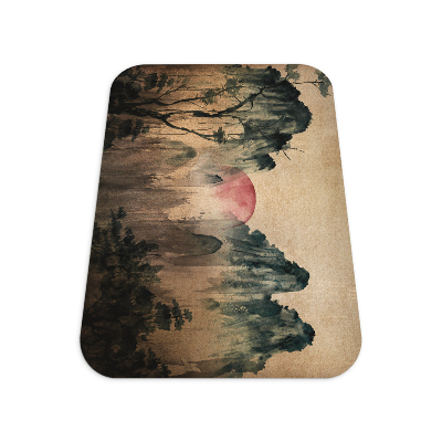 Tapis de chaise rectangulaire Forêt du coucher du soleil