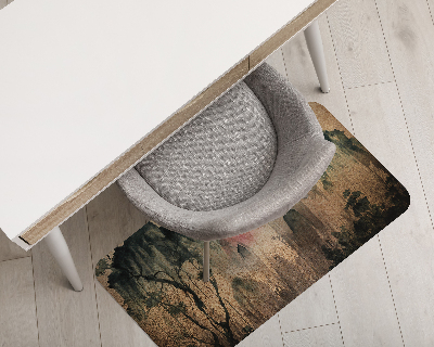 Tapis de chaise rectangulaire Forêt du coucher du soleil