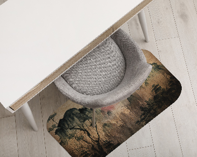 Tapis de chaise rectangulaire Forêt du coucher du soleil